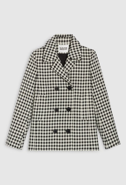 Manteau carreaux bicolore