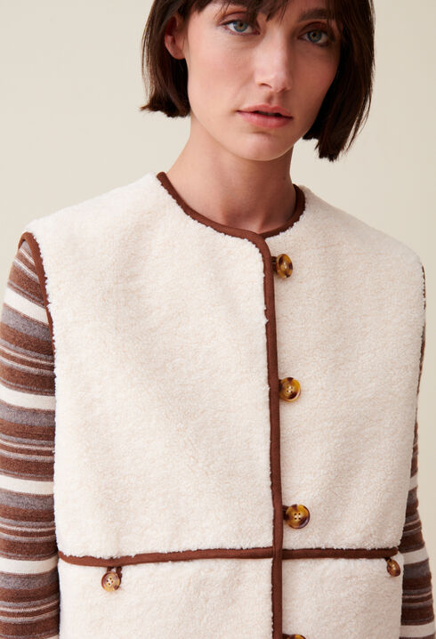 Veste fausse fourrure sans manches