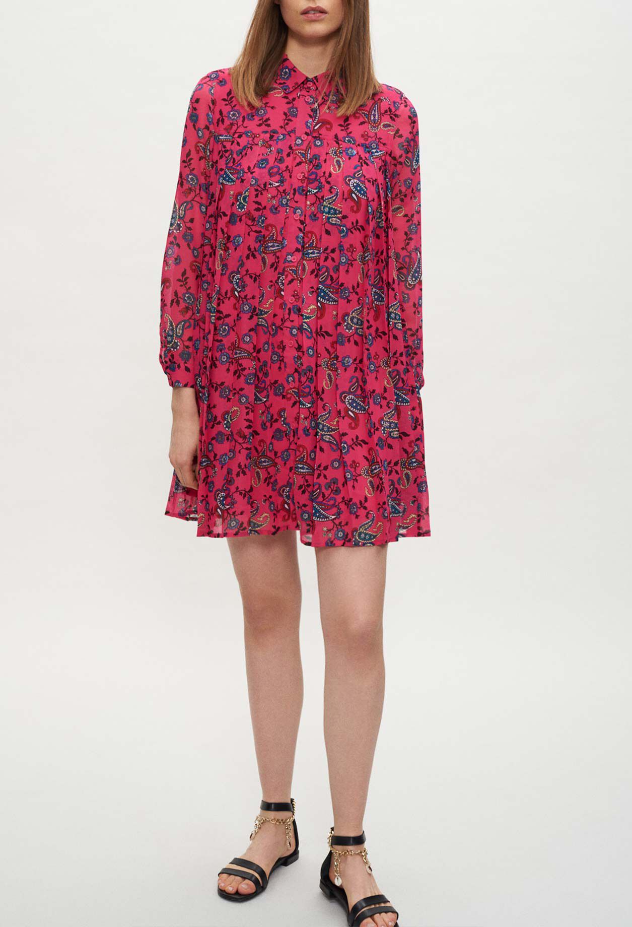 Robe chemise imprimée cachemire