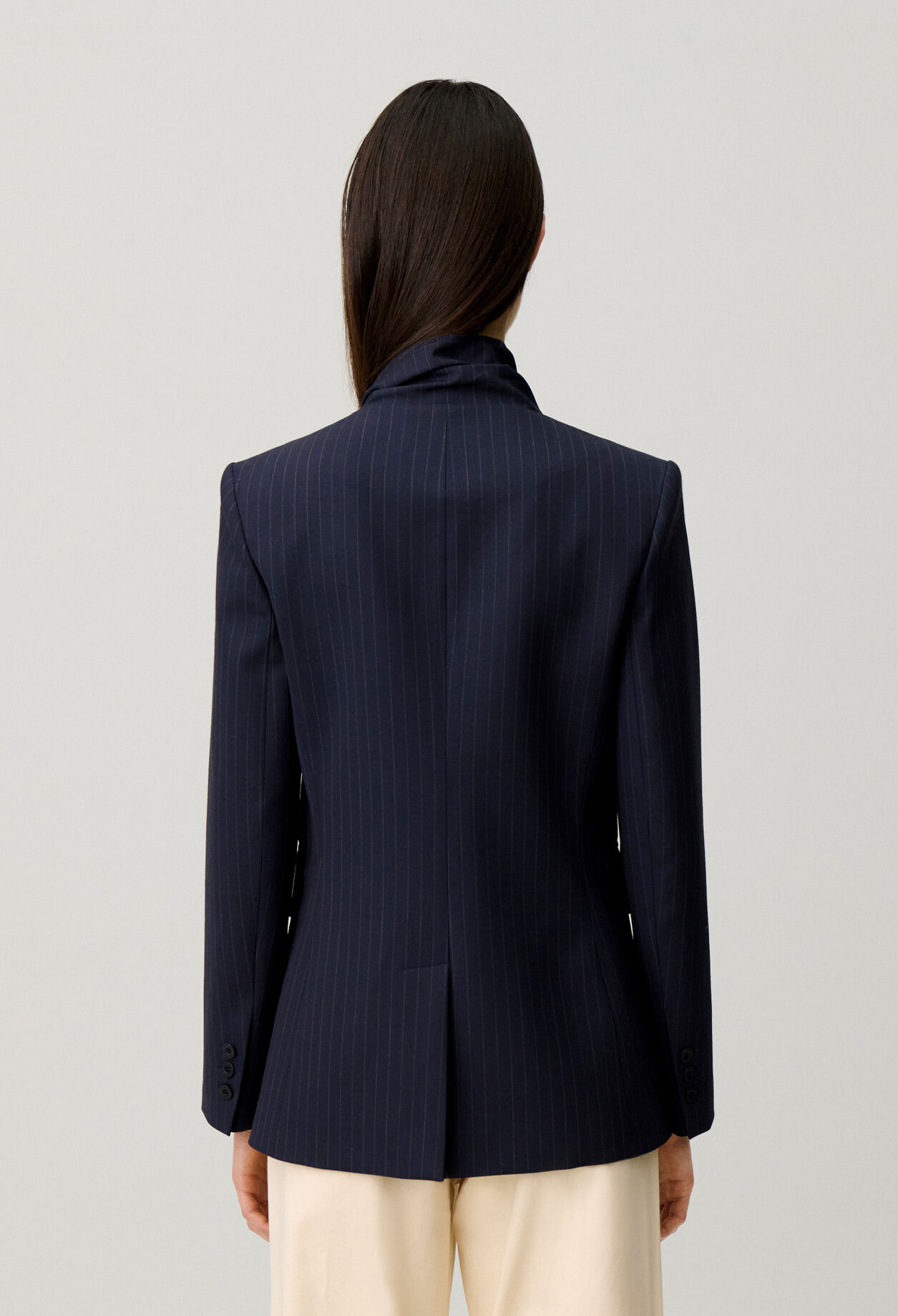 Wool jacket with removable scarf