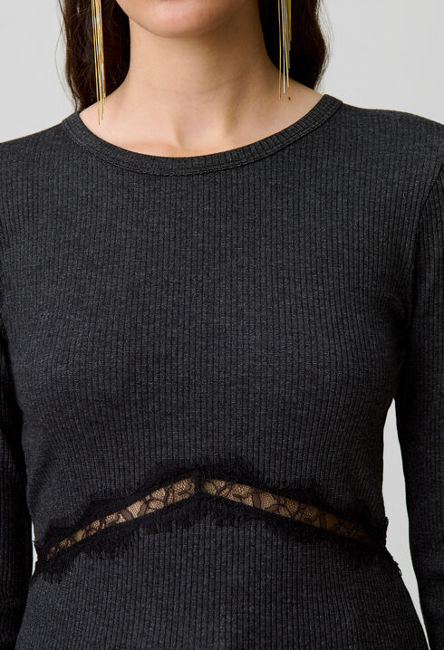 T-shirt sans manches dentelle