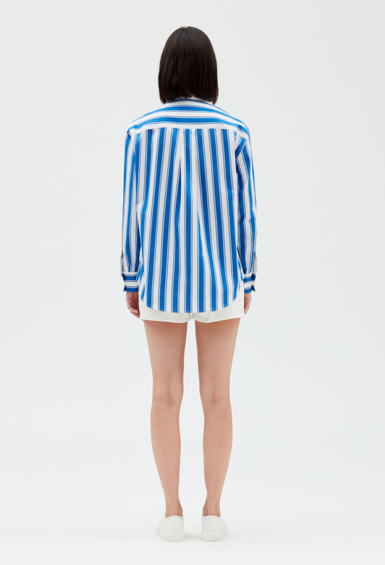 Hemdbluse mit Streifen-Design, blau