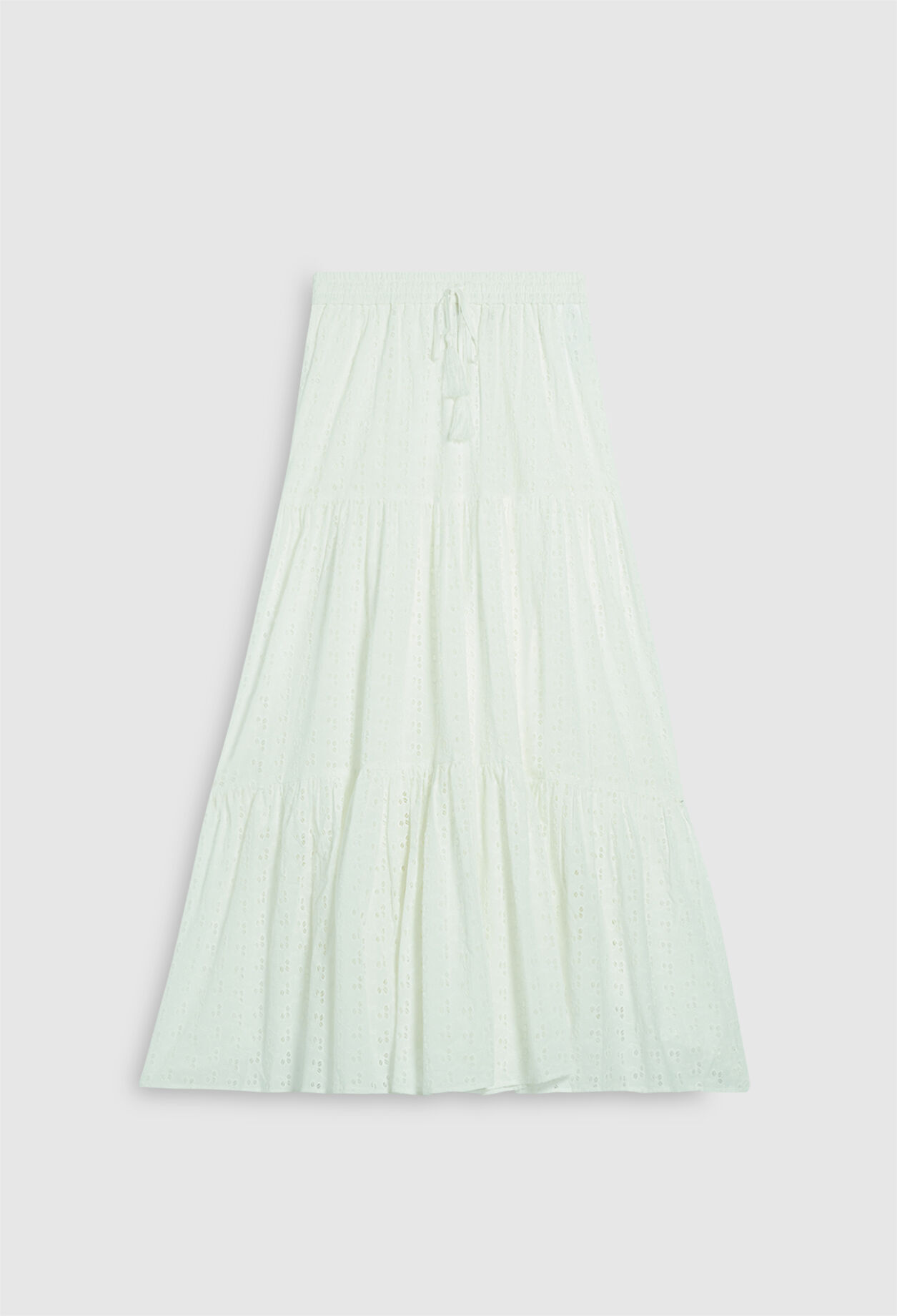 Jupe midi brodée en coton biologique
