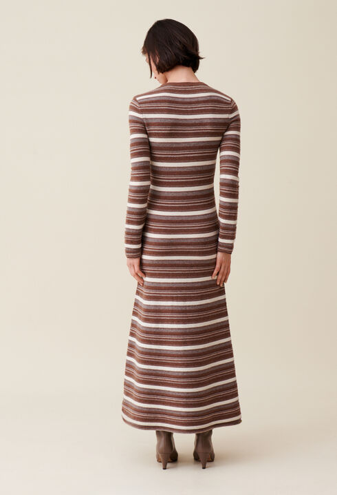 Gestreiftes Wollkleid