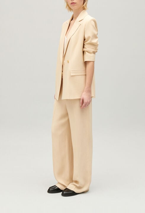 Texturierter Blazer Beige
