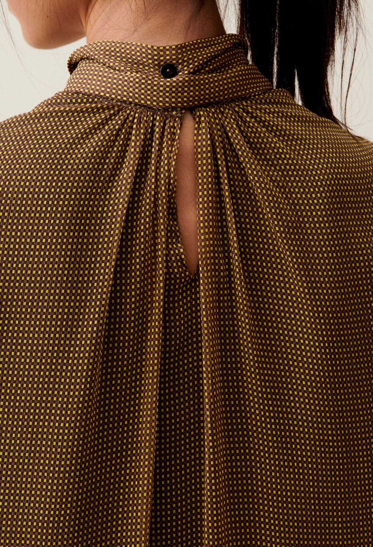 Flowy Dress with Tie Neck