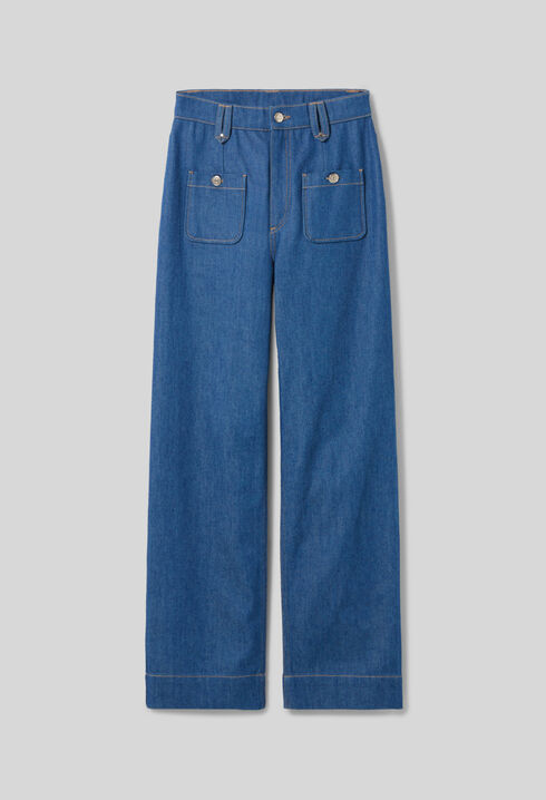 High-Waist-Jeans mit weitem Schnitt