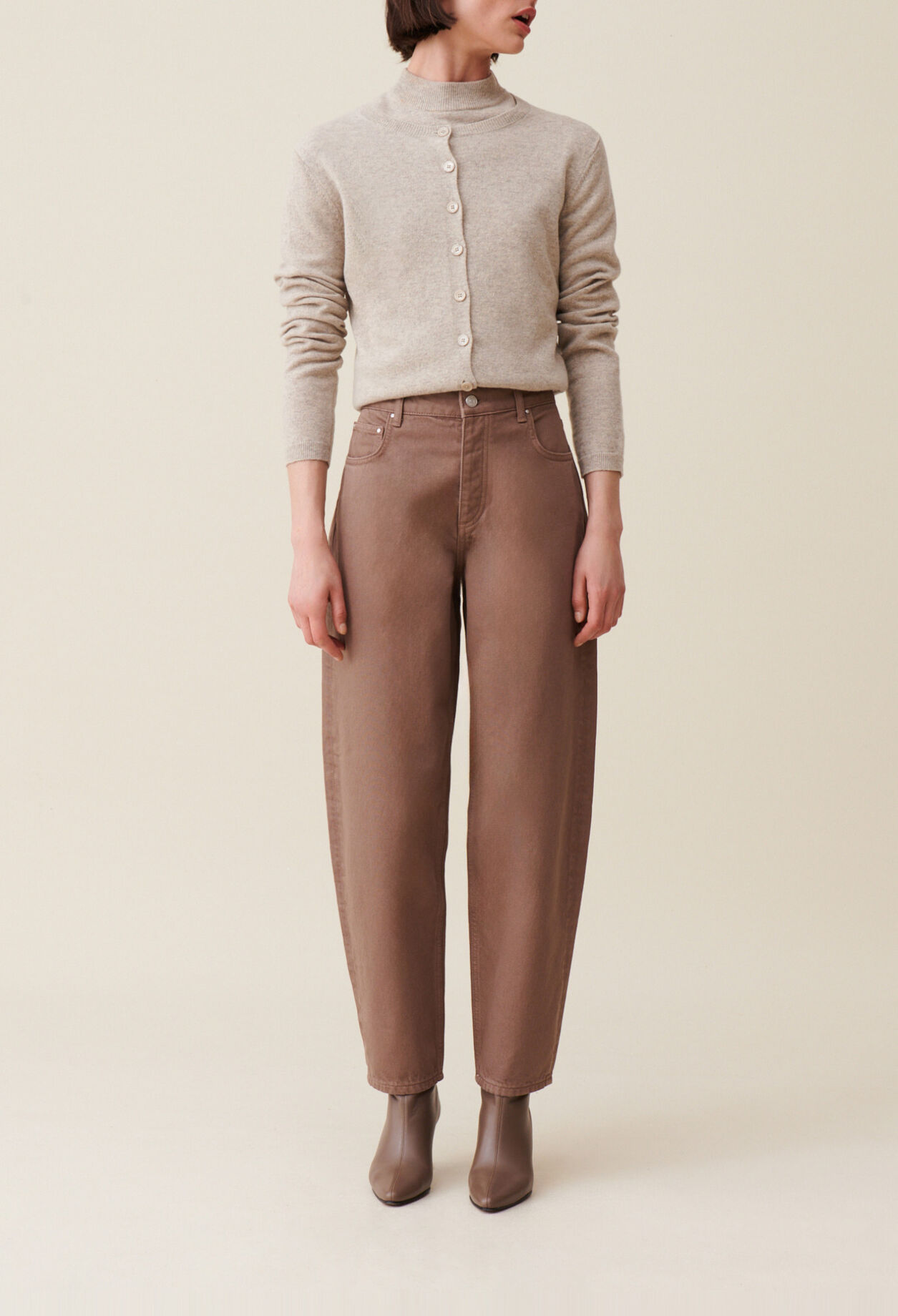 Jeans Luc Mom taupe