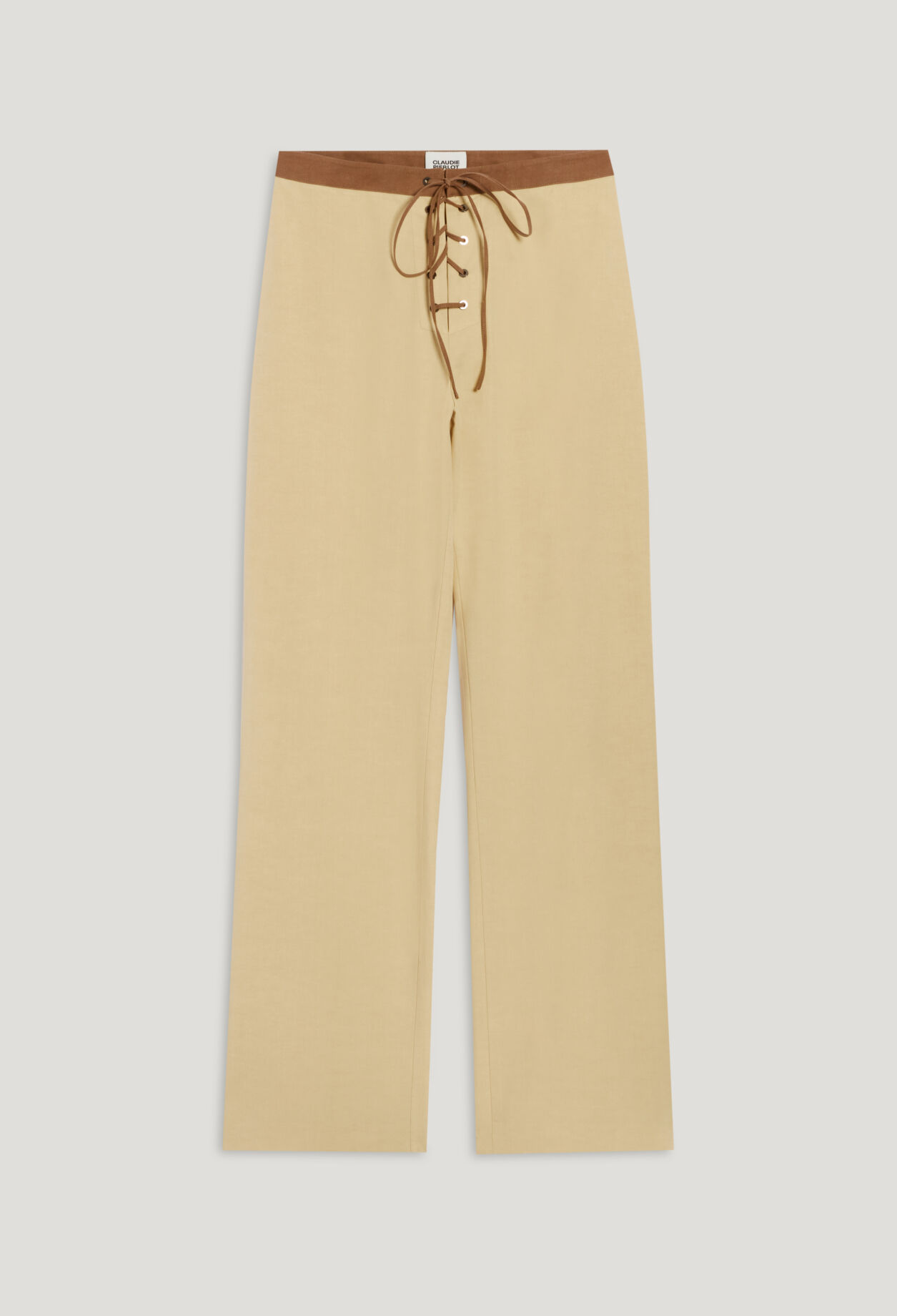 Two-tone lace-up trousers
