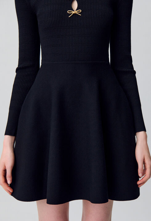 Robe courte maille nœuds