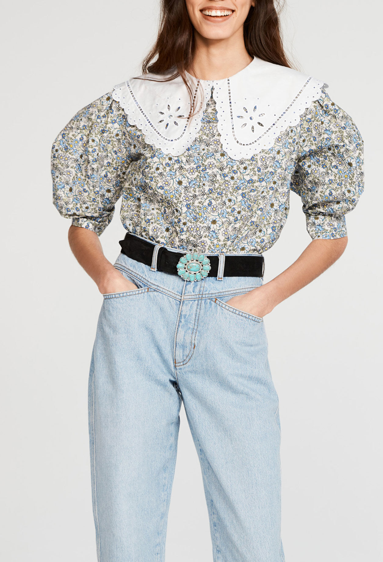 Bluse mit Blumen