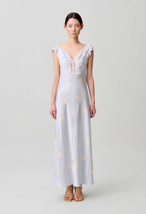 Floral satin dress