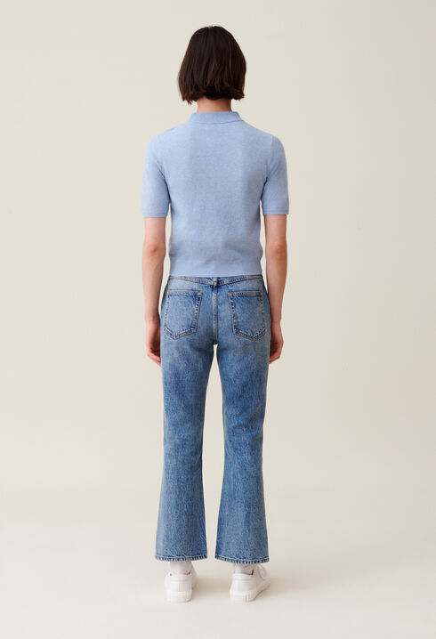 Wool jumper with high neck