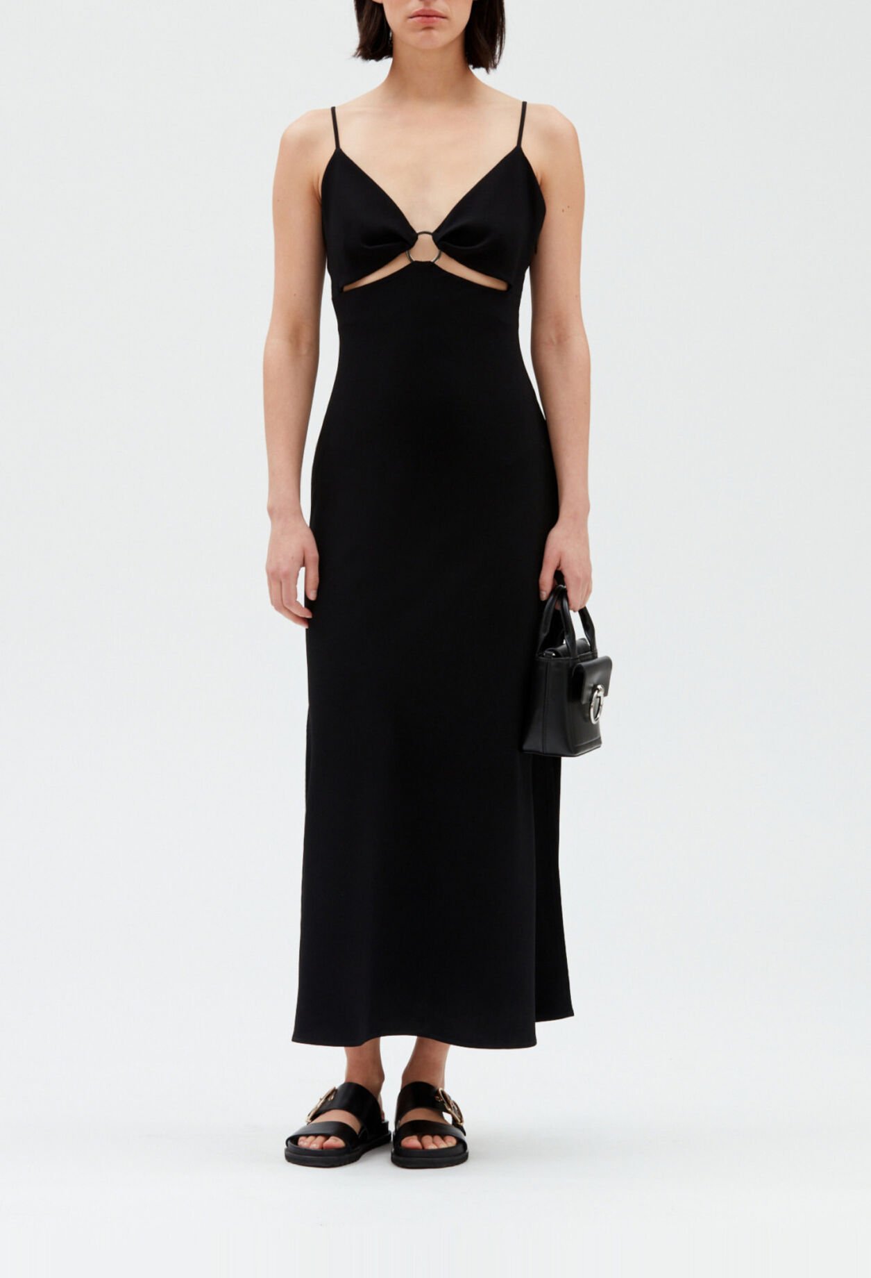 Midi-Kleid mit Schmuckring