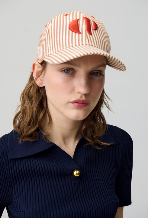 Casquette rayée monogramme CP