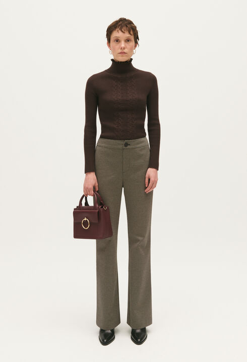 Straight-fit chocolate print trousers