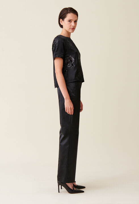 Schwarzes Top Pailletten
