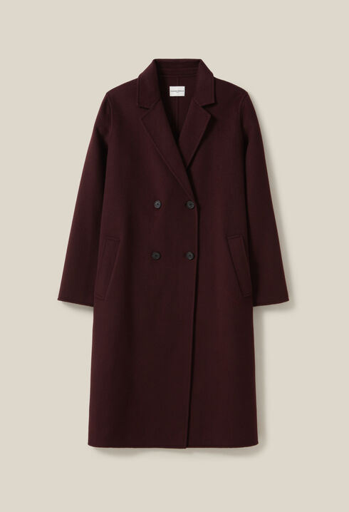 Long straight Bordeaux coat