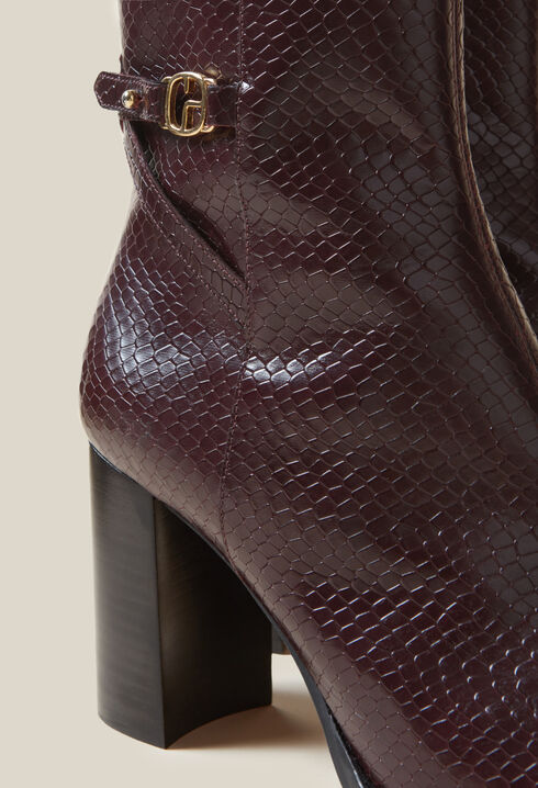 Glossy Snake Effect Boots