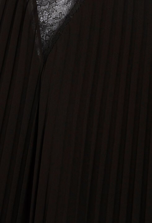 Short black pleated dress