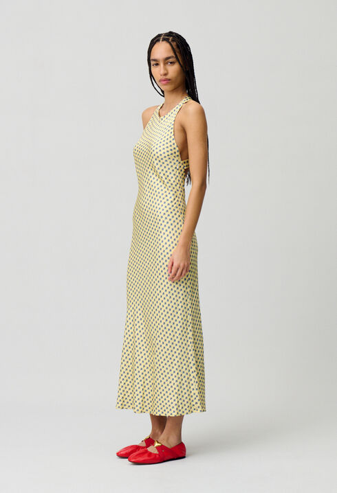 Long satin dress