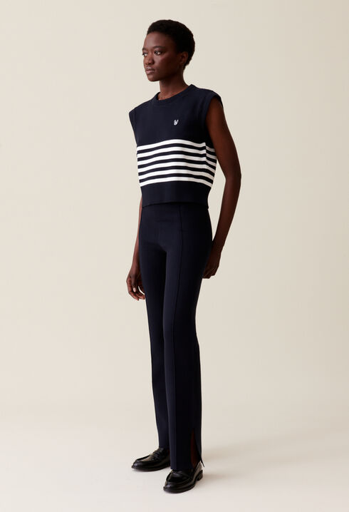 Pantalon maille marine