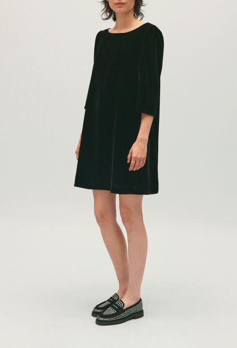 Rififi short black velour dress