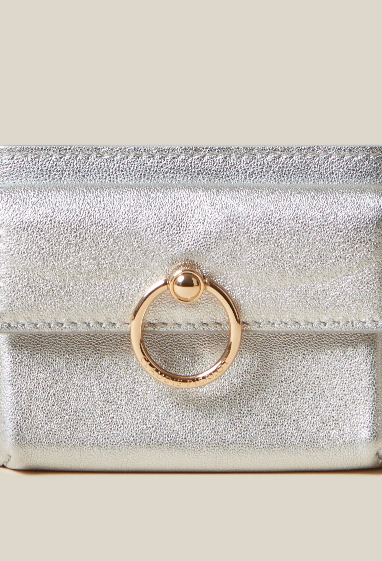 Porte-carte Anouck cuir argenté