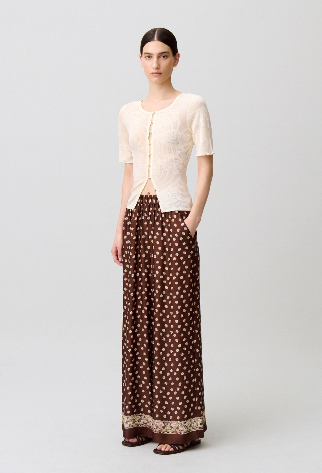 Pantalon fluide imprim&eacute;