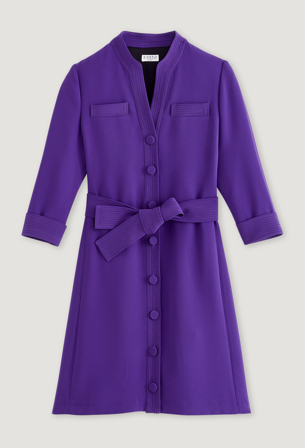 Belted shirt dress