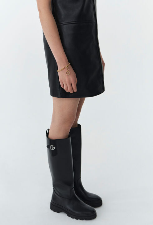 Robe cuir courte zippée