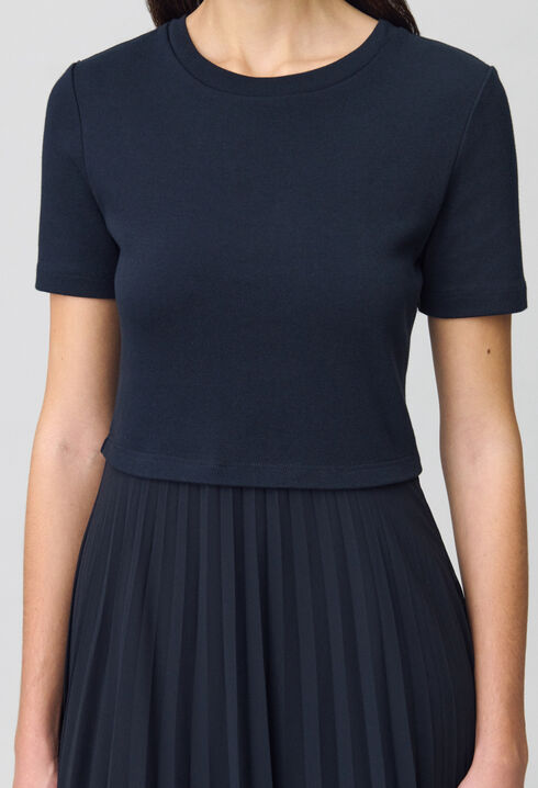 Langes Kleid Teli aus Materialmix