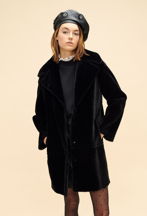 Shearling jacket with lapels