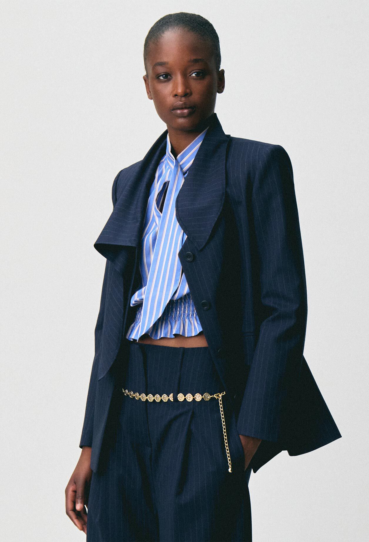 Wool jacket with removable scarf