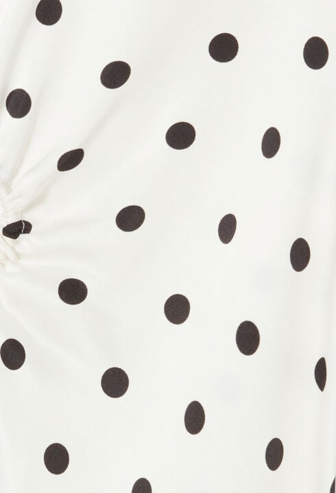 Satin polka dot maxi dress