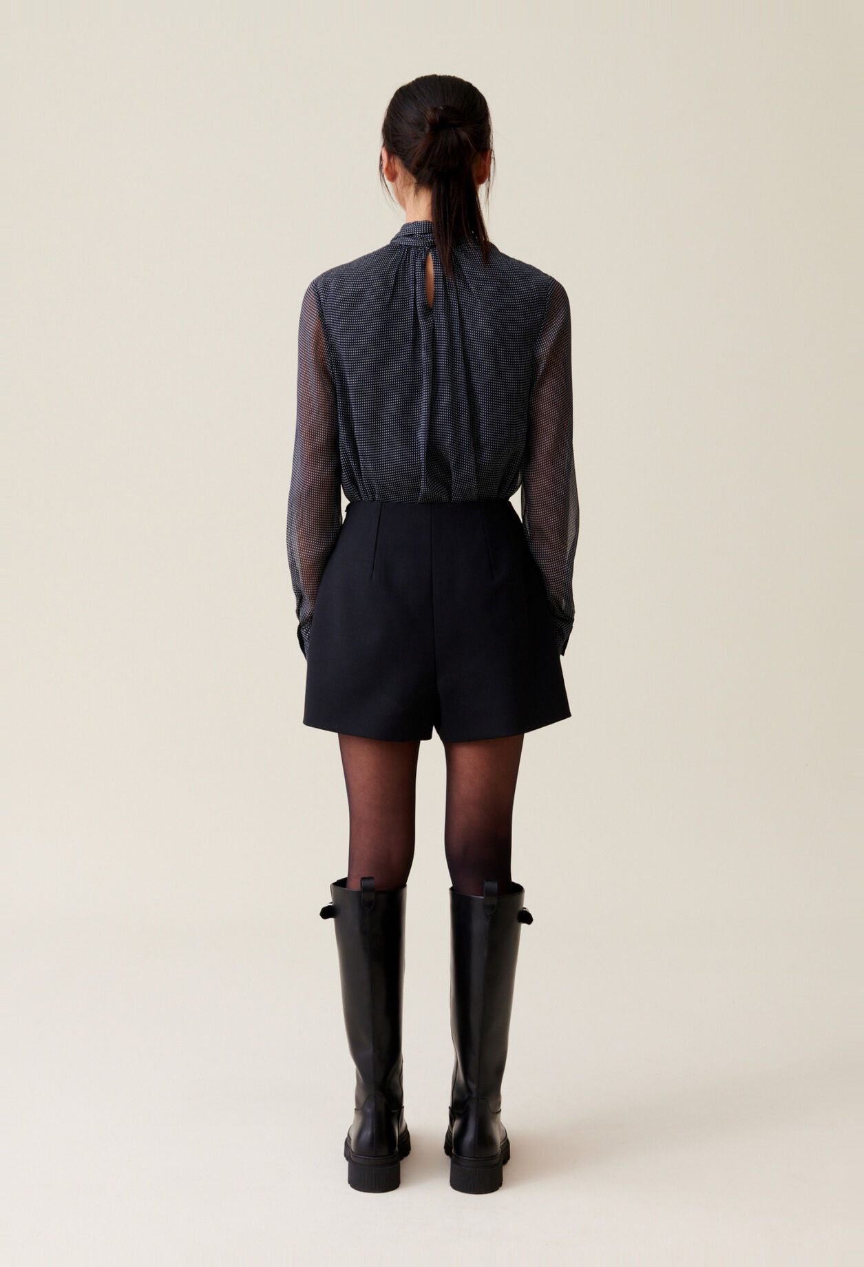 Black high-waisted shorts