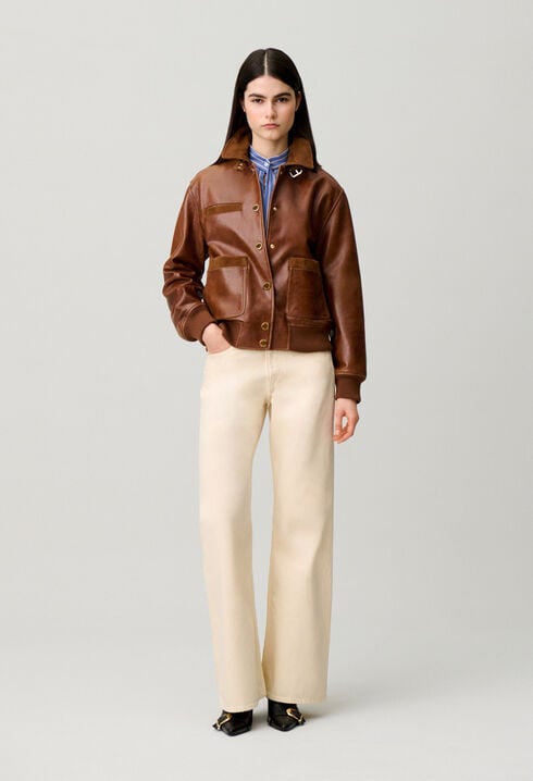 Weiter Lederblouson
