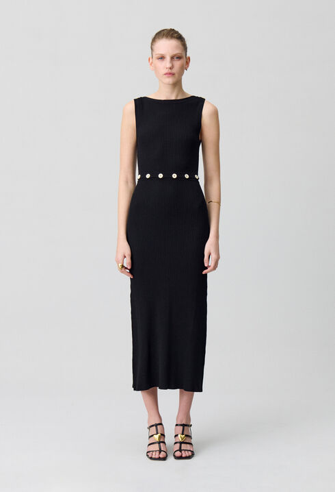 Knielanges Strickkleid
