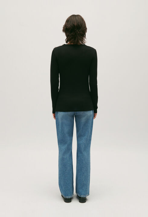 Black wool T-shirt