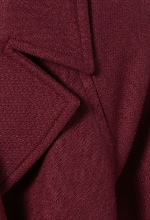 Long burgundy trench coat