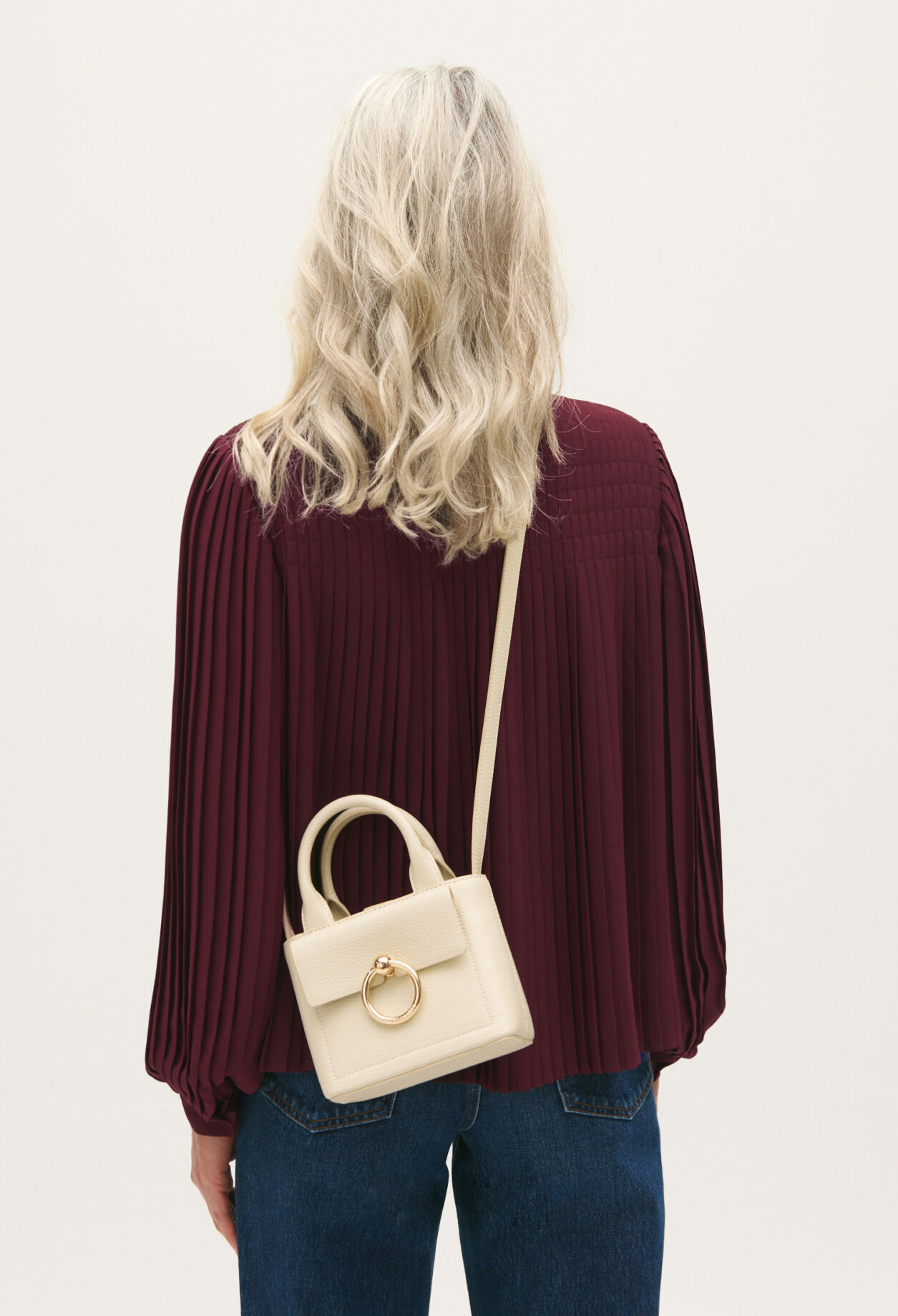 Sac Anouck nano cuir grainé écru