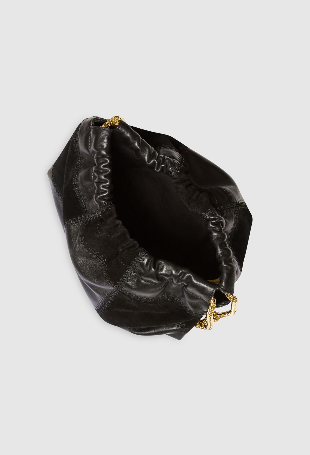 Sac noir pochon cuir