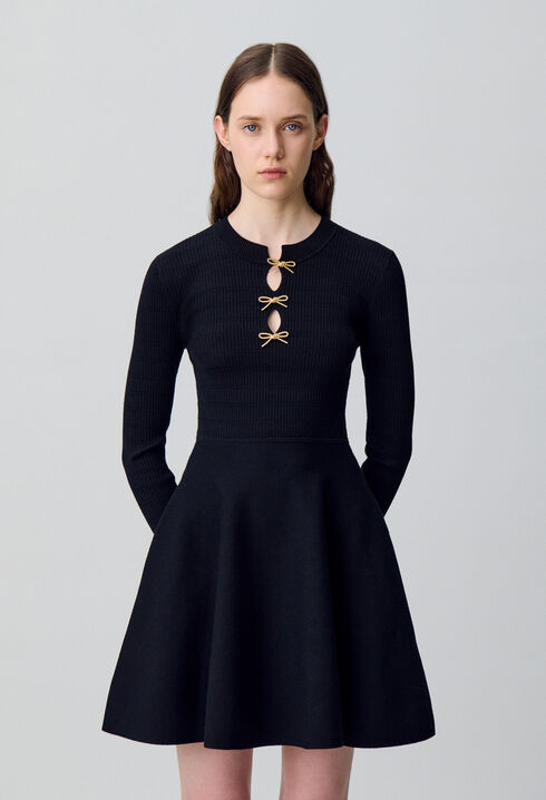Robe courte maille nœuds