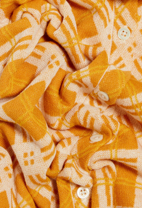 Cardigan carreaux jaune