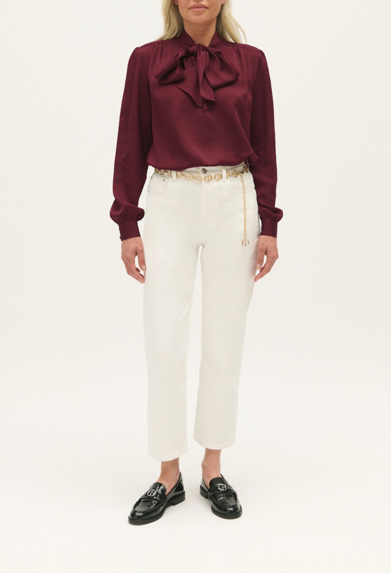 Blouse lavallière bordeaux