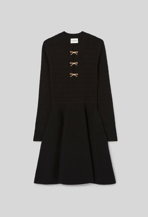 Robe courte maille nœuds