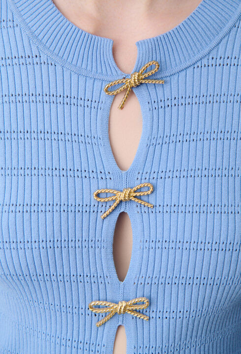 Pull maille fine nœuds