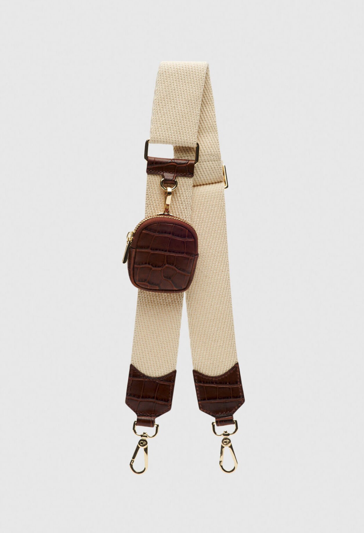 Bandoulière bi-matière en cuir