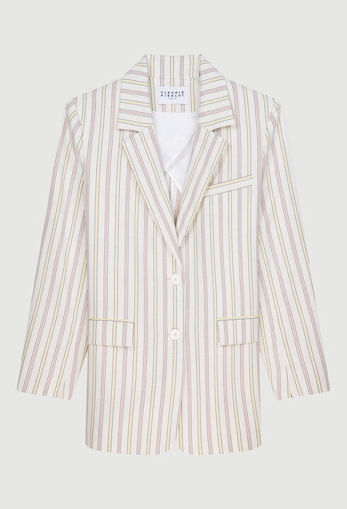 Striped tailored-fit jacket