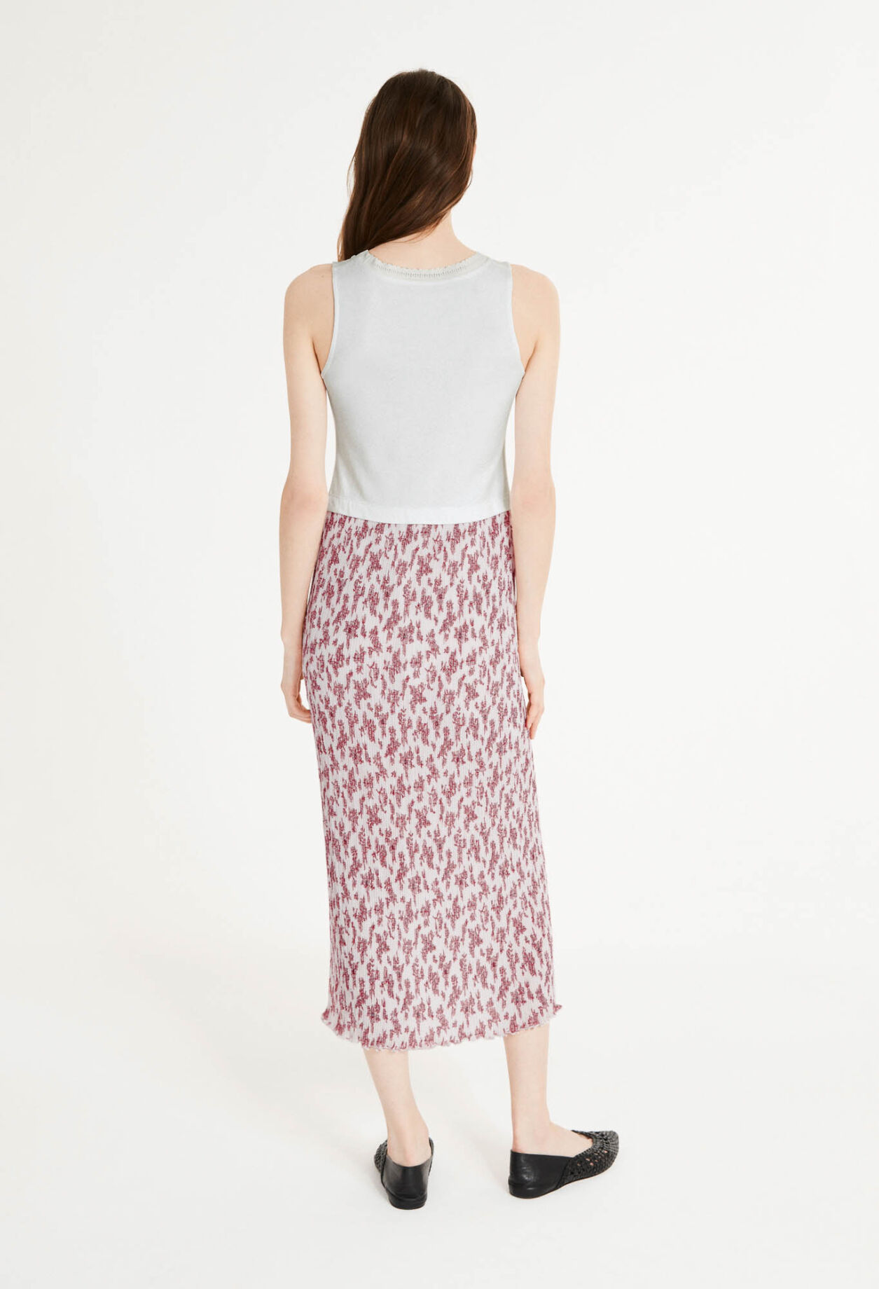 Robe bi-matière plissée